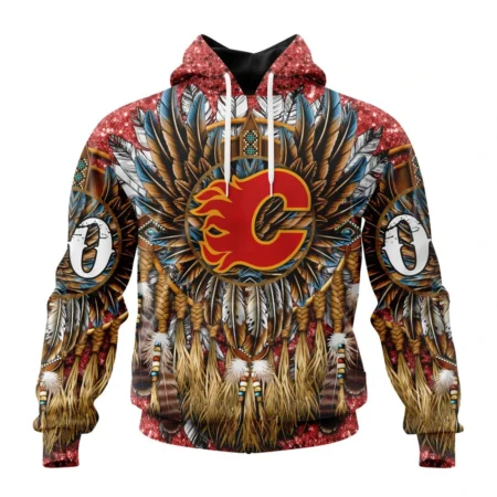 NHL Calgary Flames Special Native Costume Design,QTNHL080524A2746