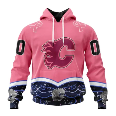 NHL Calgary Flames, Specialized Unisex For Hockey Fights Cancer,QTNHL080524A2833