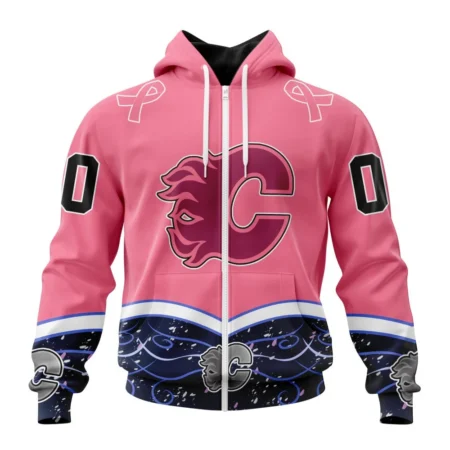 NHL Calgary Flames, Specialized Unisex For Hockey Fights Cancer,QTNHL 080524B2833