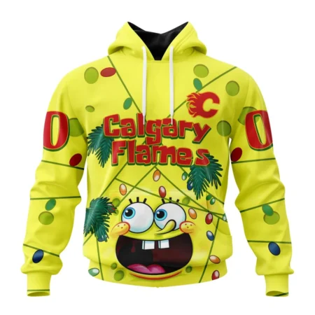 Calgary Flames Specialized Jersey With Spongebob ,QTNHL080524A3271