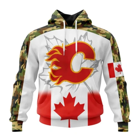 NHL Calgary Flames, Specialized Design With Our Canada Flag,QTNHL080524A3434