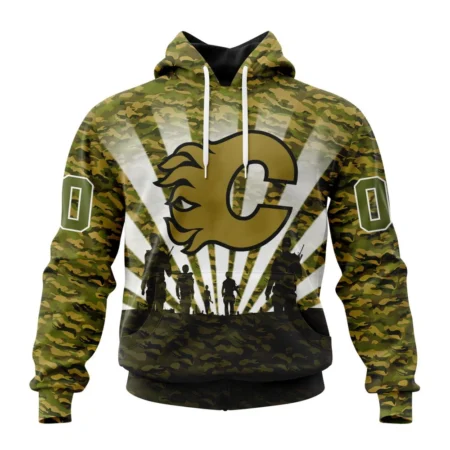 NHL Calgary Flames Special Military Camo Kits For Veterans Day And Rememberance Day,QTNHL080524A3485