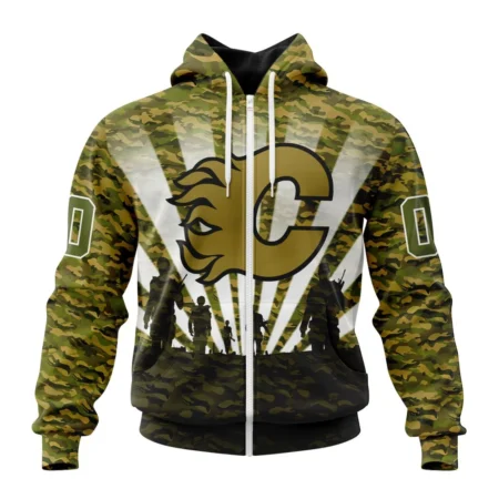 NHL Calgary Flames Special Military Camo Kits For Veterans Day And Rememberance Day,QTNHL 080524B3485