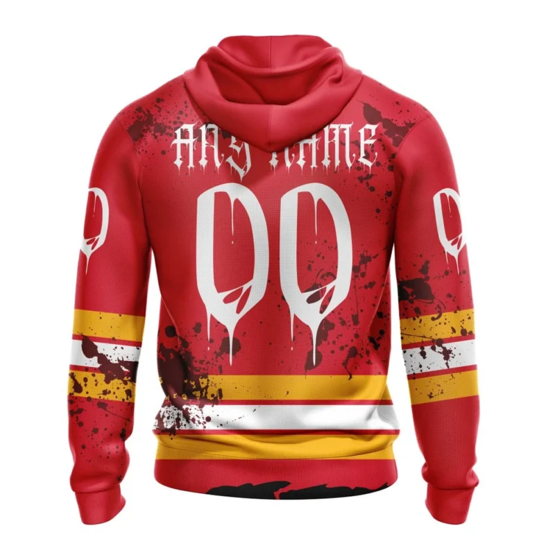 NHL Calgary Flames, Specialized Design Jersey With Your Ribs For Halloween,QTNHL 080524B3513