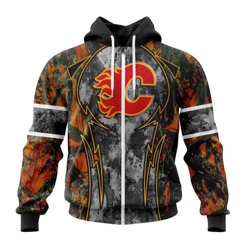 NHL Calgary Flames, Specialized Design Wih Camo Concepts For Hungting In Forest,QTNHL 080524B3657