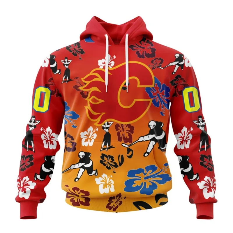 NHL Calgary Flames X Hawaii Specialized Design For Hawaiia ,QTNHL080524A3794