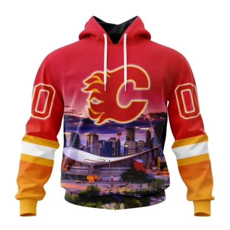 NHL Calgary Flames Special Design With City Skyline,QTNHL080524A4073