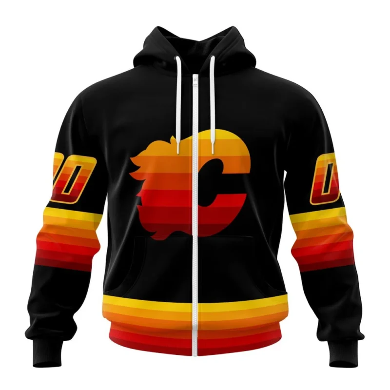 NHL Personalized Name And Number, Calgary Flames Special Blackout Design,QTNHL Personalized Name And Number,080524B607