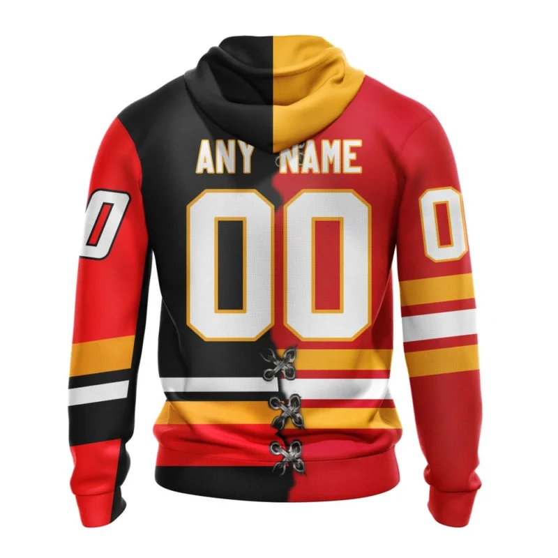 NHL Personalized Name And Number, Calgary Flames Special Home Mix Reverse Retro Personalized Kits,QTNHL Personalized Name And Number,080524B939