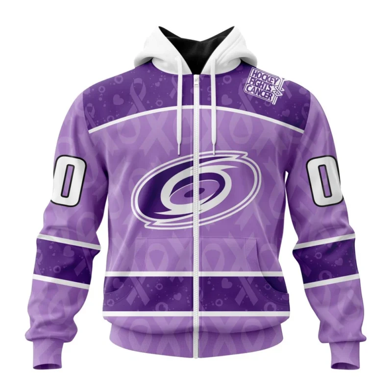 NHL Personalized Name And Number, Carolina Hurricanes New Lavender Hockey Fight Cancer,QTNHL Personalized Name And Number,080524B1490