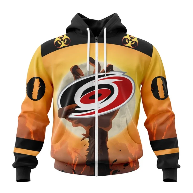 NHL Personalized Name And Number, Carolina Hurricanes Special Zombie Design For Halloween,QTNHL Personalized Name And Number,080524B1945