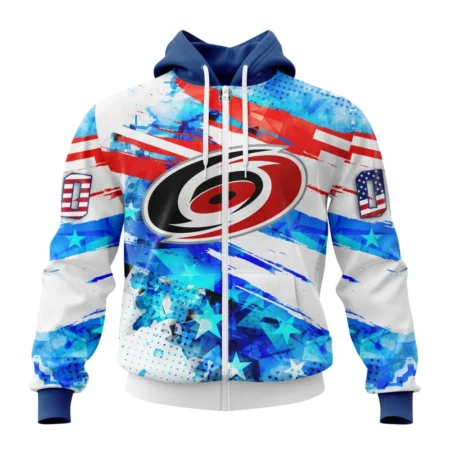 Carolina Hurricanes, Special Concept For Independence Day,QTNHL Personalized Name And Number,080524B2144