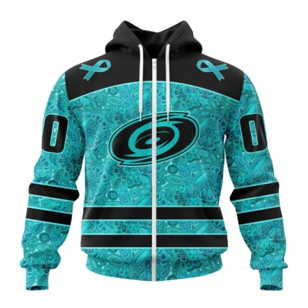 NHL Personalized Name And Number, Carolina Hurricanes Special Design Fight Ovarian Cancer,QTNHL Personalized Name And Number,080524B2426