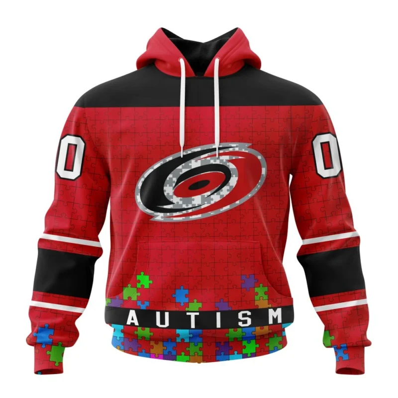 NHL Carolina Hurricanes, Specialized Unisex Kits Hockey Fights Against Autism,QTNHL080524A2666