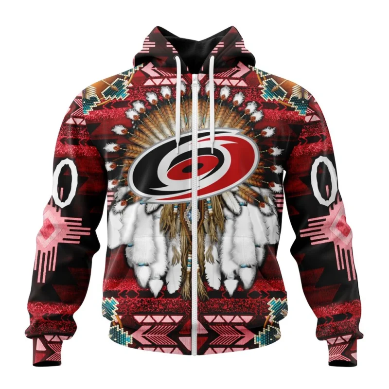 NHL Personalized Name And Number, Carolina Hurricanes Special Native Costume Design,QTNHL Personalized Name And Number,080524B2689