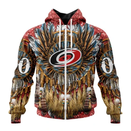 NHL Personalized Name And Number, Carolina Hurricanes Special Native Costume Design,QTNHL Personalized Name And Number,080524B2745