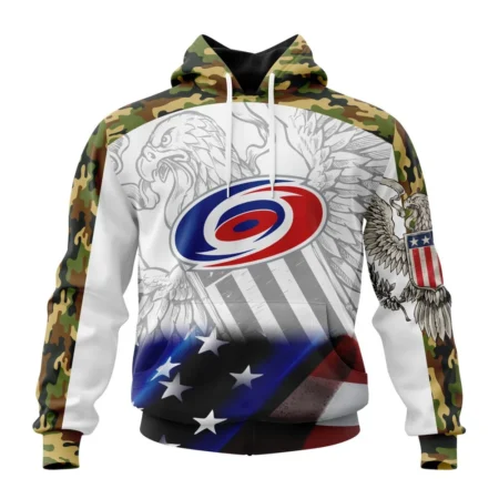 NHL Carolina Hurricanes, Specialized Design With Our America Flag And Our America Eagle,QTNHL080524A3452