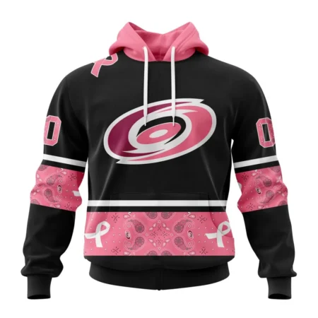 NHL Carolina Hurricanes, Specialized Design In Classic Style With Paisley, In October We Wear Pink Breast Cancer,QTNHL080524A3598