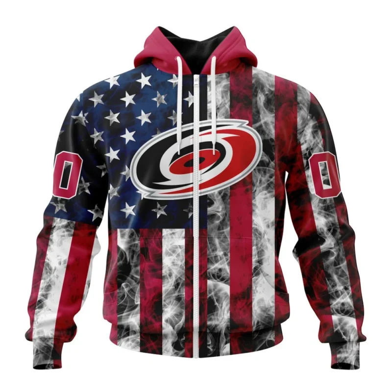 NHL Personalized Name And Number, Carolina Hurricanes Special Design For Independence Day The Fourth Of July,QTNHL Personalized Name And Number,080524B496