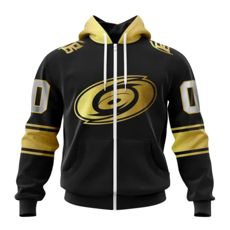 NHL Personalized Name And Number, Carolina Hurricanes Special Black And Gold Design,QTNHL Personalized Name And Number,080524B778