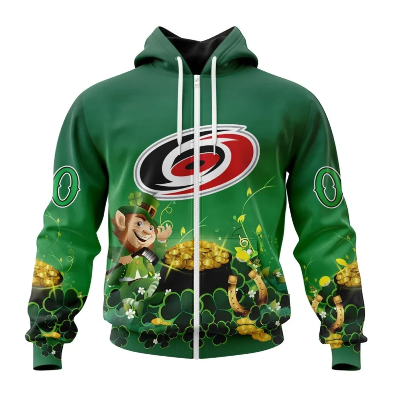 NHL Personalized Name And Number, Carolina Hurricanes Special Design For St. Patrick' Day,QTNHL Personalized Name And Number,080524B908