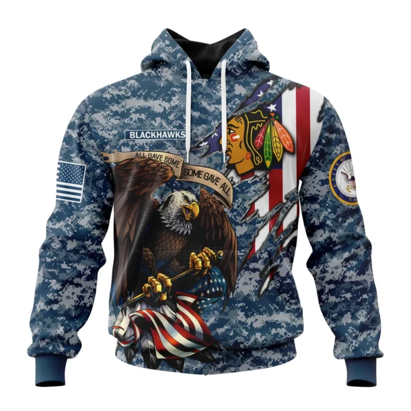 NHL Chicago Blackhawks Honor Us Navy Veterans,QTNHL080524A3159