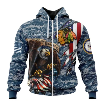 NHL Chicago Blackhawks Honor Us Navy Veterans,QTNHL 080524B3159