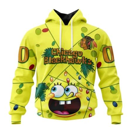 Chicago Blackhawks, Specialized Jersey With Spongebob ,QTNHL080524A3272