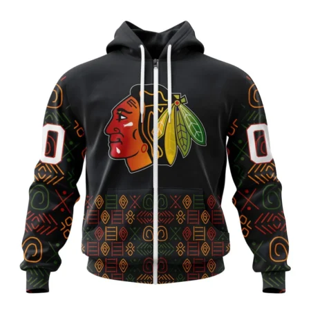 NHL Personalized Name And Number, Chicago Blackhawks Special Design For Black History Month,QTNHL Personalized Name And Number,080524B1069