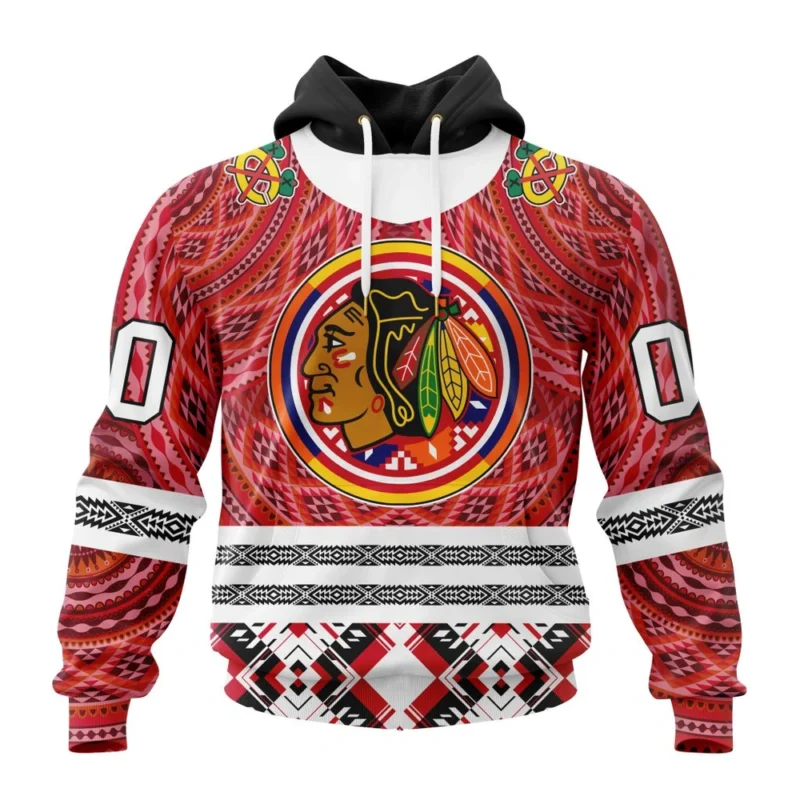 NHL Chicago Blackhawks Special Design With Native Pattern,QTNHL080524A1333