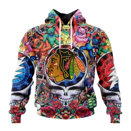 NHL Chicago Blackhawks Special Grateful Dead Design,QTNHL080524A14