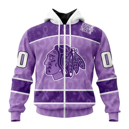 NHL Personalized Name And Number, Chicago Blackhawks New Lavender Hockey Fight Cancer,QTNHL Personalized Name And Number,080524B1493