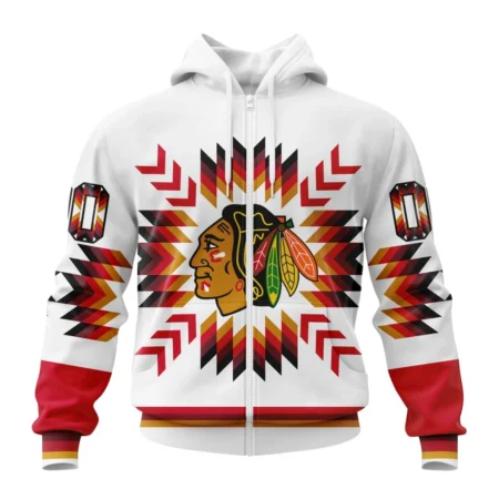 NHL Personalized Name And Number, Chicago Blackhawks Special Design With Native Pattern,QTNHL Personalized Name And Number,080524B1590