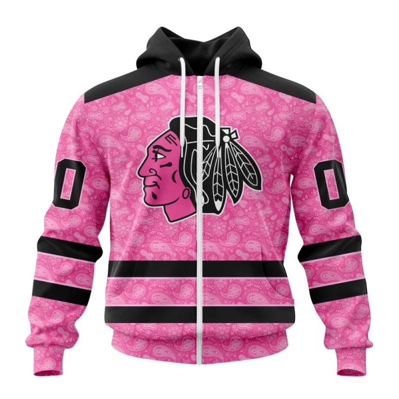 NHL Personalized Name And Number, Chicago Blackhawks Special Pink Fight Breast Cancer,QTNHL Personalized Name And Number,080524B1651