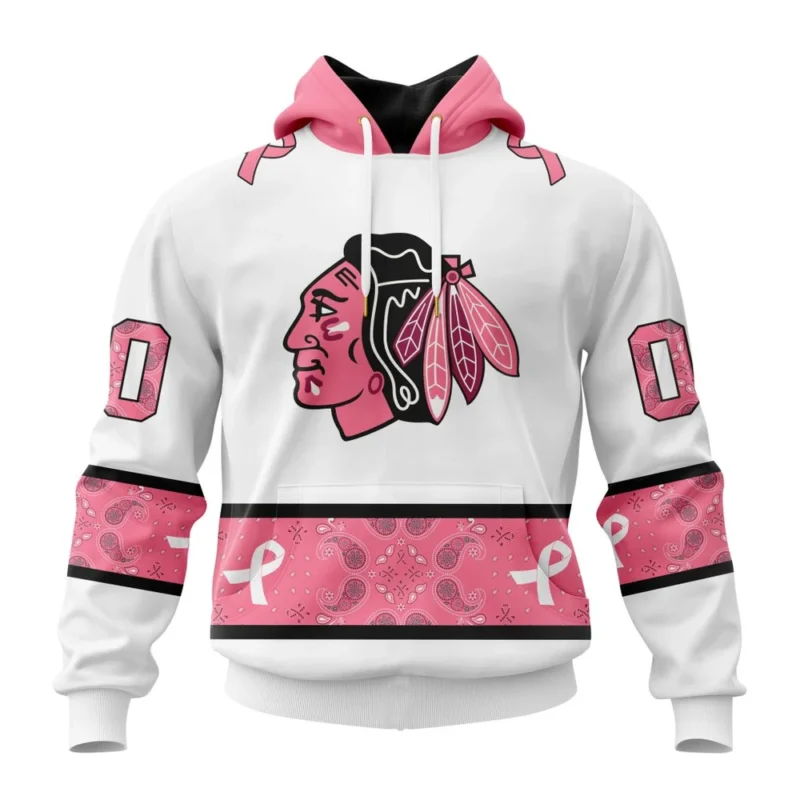 NHL Chicago Blackhawks In Classic Style With Paisley, In October We Wear Pink Breast Cancer,QTNHL080524A1681