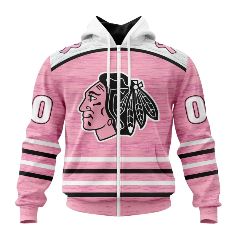 NHL Personalized Name And Number, Chicago Blackhawks Special Pink Fight Breast Cancer Design,QTNHL Personalized Name And Number,080524B1755