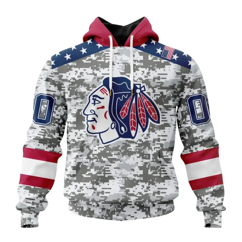 NHL Chicago Blackhawks Special Camo Design For Veterans Day,QTNHL080524A1811