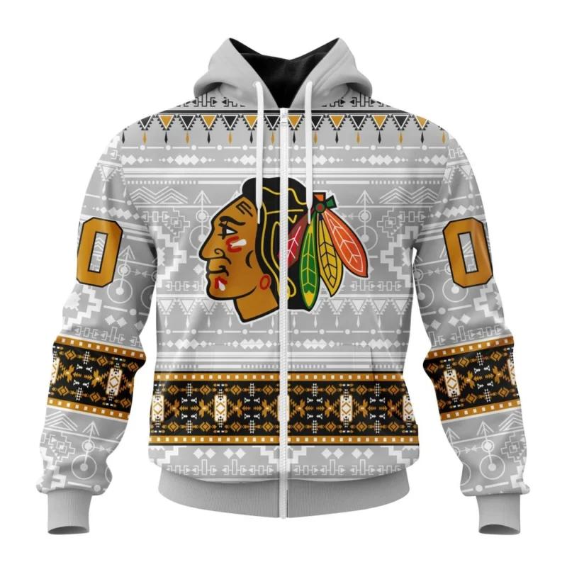 NHL Personalized Name And Number, Chicago Blackhawks Special Native Design,QTNHL Personalized Name And Number,080524B2067