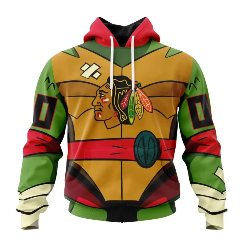 NHL Chicago Blackhawks Special Teenage Mutant Ninja Turtles Design,QTNHL080524A2280