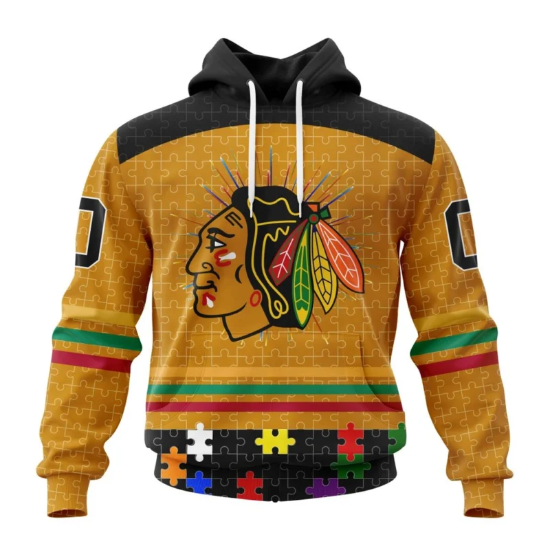 NHL Chicago Blackhawks, Specialized Fearless Aganst Autism ,QTNHL080524A291