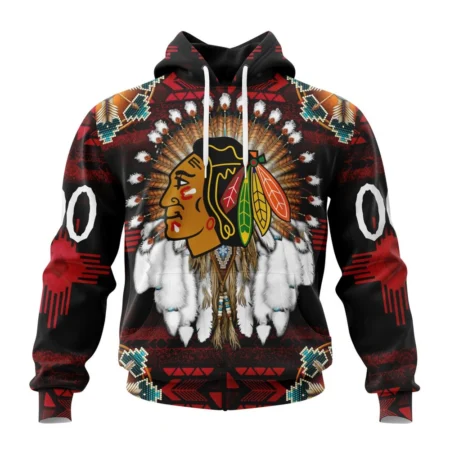 NHL Chicago Blackhawks Special Native Costume Design,QTNHL080524A35