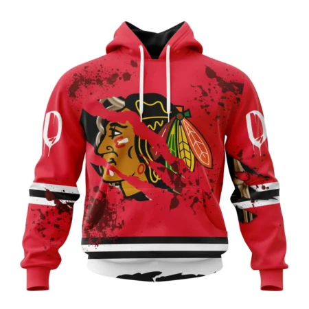 NHL Chicago Blackhawks, Specialized Design Jersey With Your Ribs For Halloween,QTNHL080524A3514