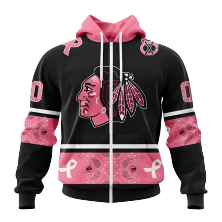 NHL Chicago Blackhawks, Specialized Design In Classic Style With Paisley, In October We Wear Pink Breast Cancer,QTNHL 080524B3600