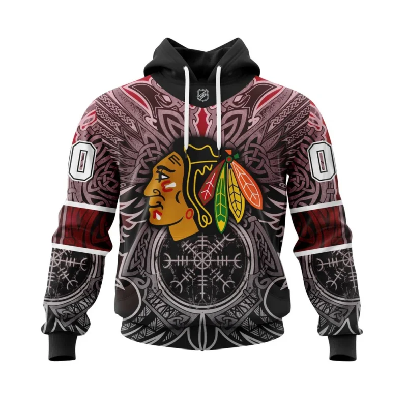 Chicago Blackhawks, Specialized Norse Viking Symbols,QTNHL080524A3831