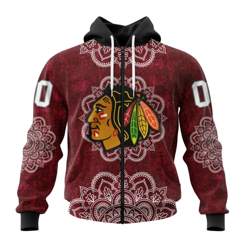 NHL Chicago Blackhawks, Specialized Mandala Style,QTNHL 080524B4062