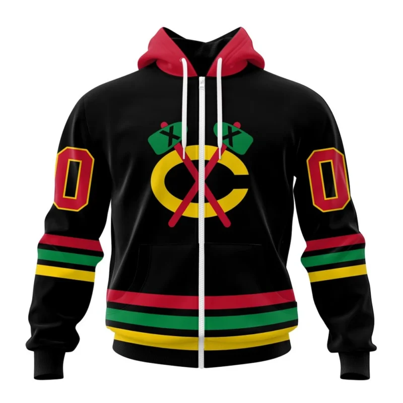 NHL Personalized Name And Number, Chicago Blackhawks Special Blackout Design,QTNHL Personalized Name And Number,080524B609