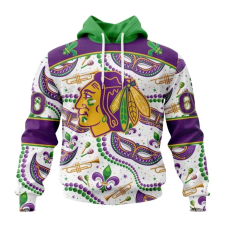 NHL Chicago Blackhawks Special Mardi Gras Design,QTNHL080524A749