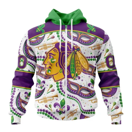 NHL Personalized Name And Number, Chicago Blackhawks Special Mardi Gras Design,QTNHL Personalized Name And Number,080524B749