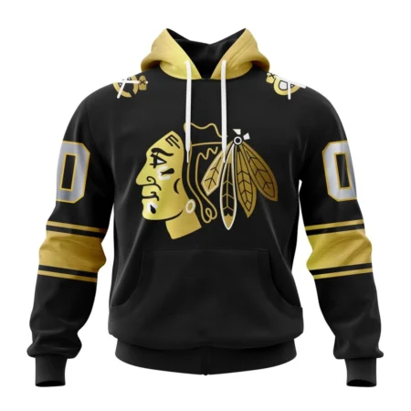 NHL Chicago Blackhawks Special Black And Gold Design,QTNHL080524A781