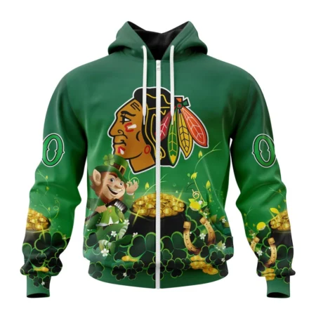 NHL Personalized Name And Number, Chicago Blackhawks Special Design For St. Patrick' Day,QTNHL Personalized Name And Number,080524B911